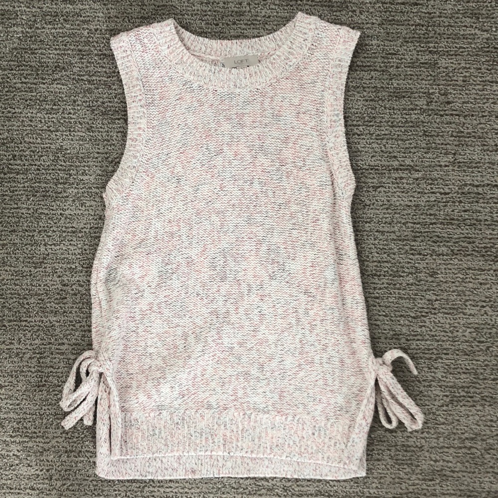 The Loft pink sleeveless sweater top